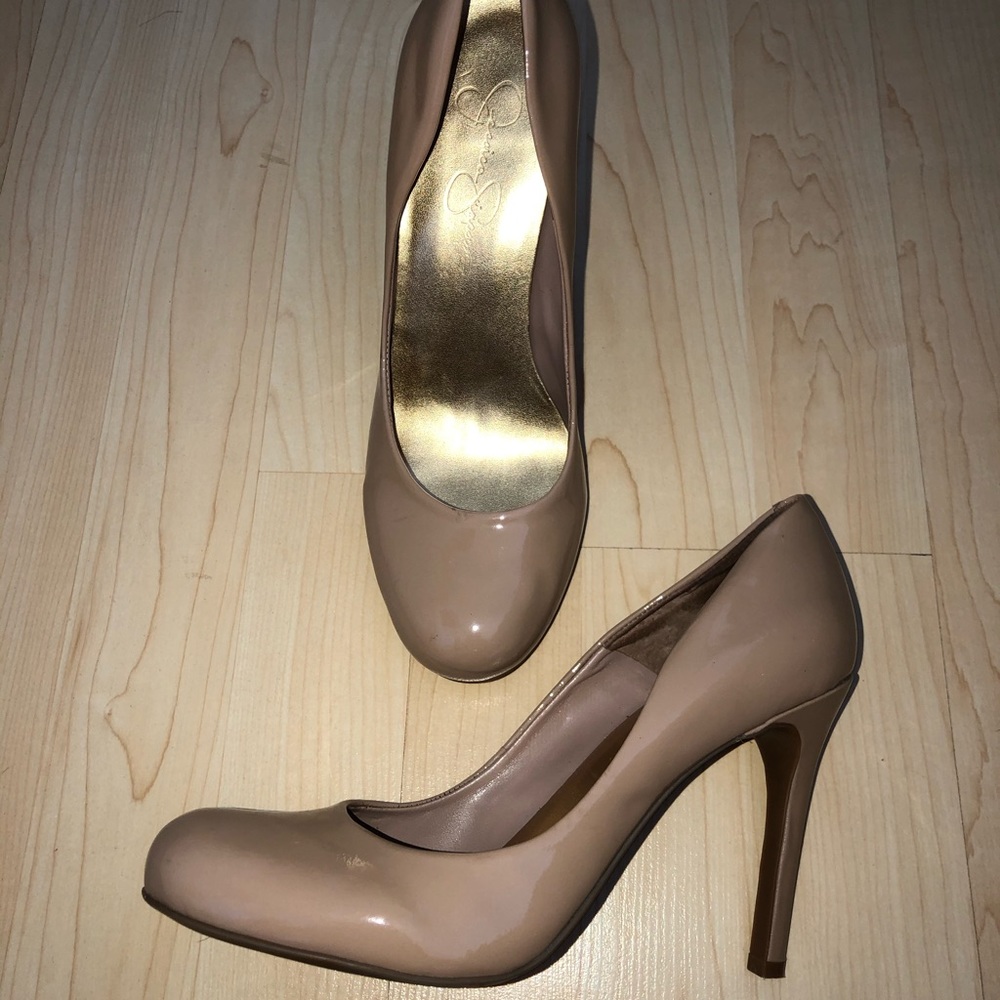 Nude Closed Toe Heels